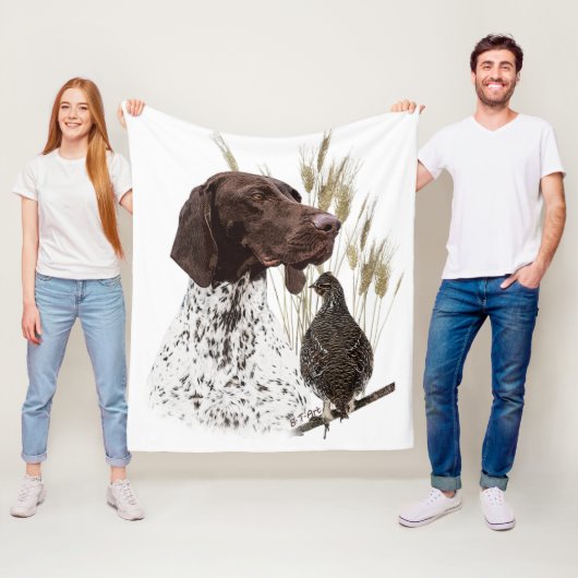 German Shorthaired Pointers (GSP) Postcard Koffie  Fleece Deken (In situ)