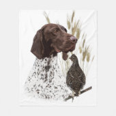 German Shorthaired Pointers (GSP) Postcard Koffie  Fleece Deken (Voorkant)