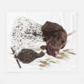 German Shorthaired Pointers (GSP) Postcard Koffie  Fleece Deken (Voorkant (Horizontaal))