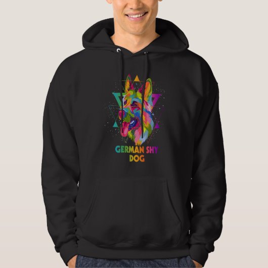 German Shy Dog German Shepherd Animal Pun Shepard Hoodie (Voorkant)