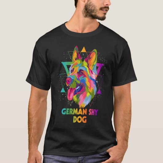 German Shy Dog German Shepherd Animal Pun Shepard T-shirt (Voorkant)
