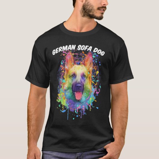 German Sofa Dog  German Shepherd Humor Shepard T-shirt (Voorkant)