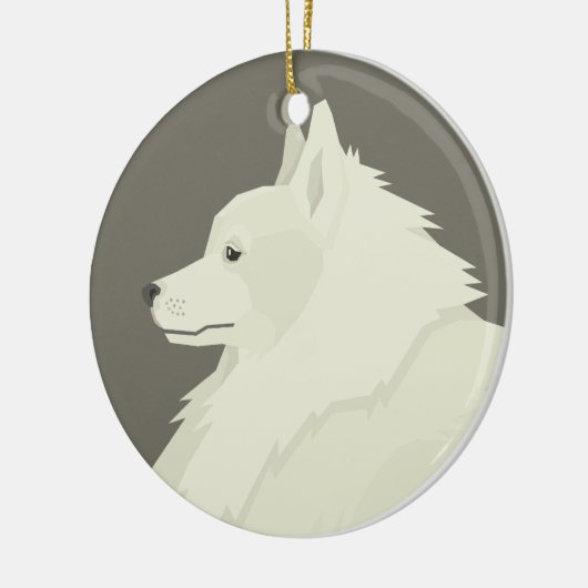 German Spitz Keramisch Ornament (Links)