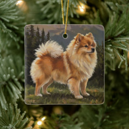 German Spitz Keramisch Ornament