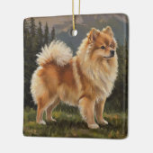 German Spitz Keramisch Ornament (Links)