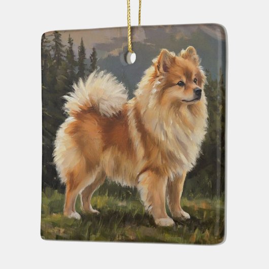 German Spitz Keramisch Ornament (Links)
