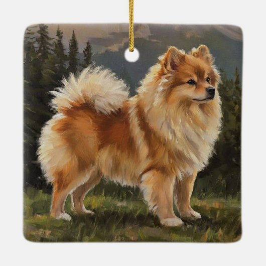 German Spitz Keramisch Ornament (Achterkant)