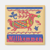 German Welcome Folk Deer Magneet (Voorkant)