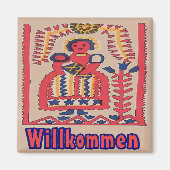 German Welcome Folk Moeder and Child Magneet (Voorkant)