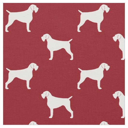 German Wirehaered Pointer Dog Silhouettes Red Stof (Close Up)