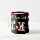 German Wirehaered Pointer Mam Gifts Tweekleurige Koffiemok (Voorkant links)
