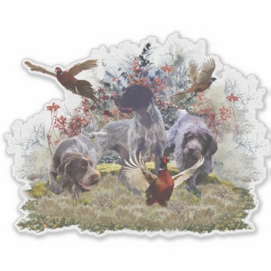 German Wirehaered Pointer Sticker (Voorkant)