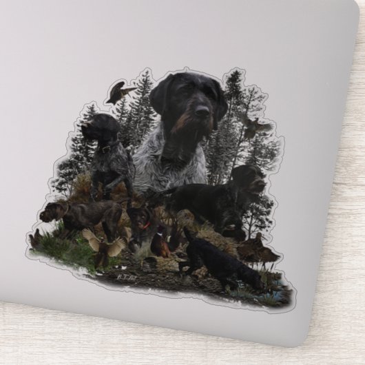 German Wirehaered Pointer Sticker (Detail)