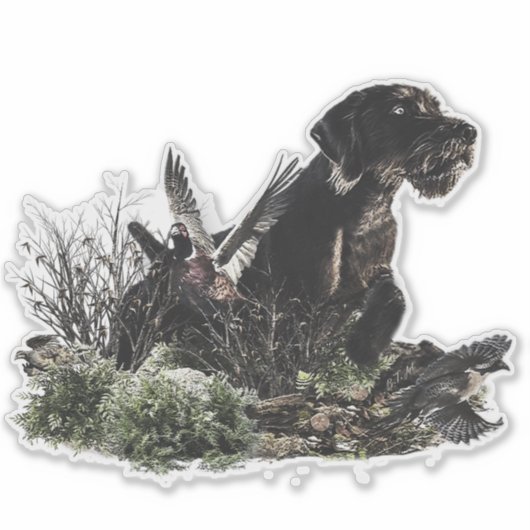 German Wirehaered Pointer Sticker (Voorkant)