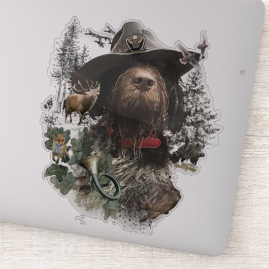 German Wirehaered Pointer Sticker (Detail)