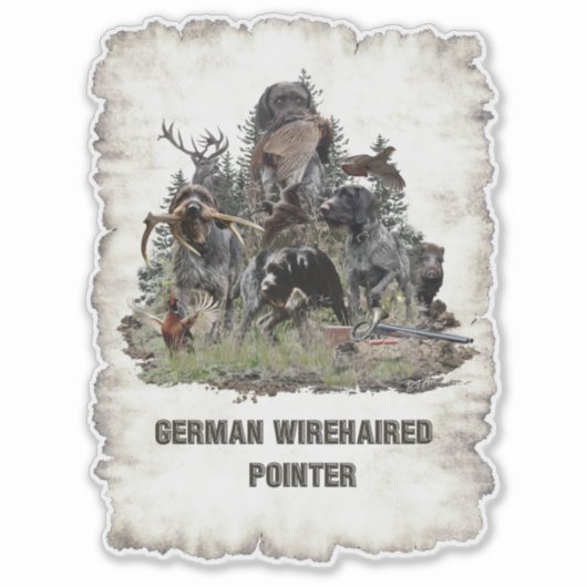 German Wirehaered Pointer Sticker (Voorkant)