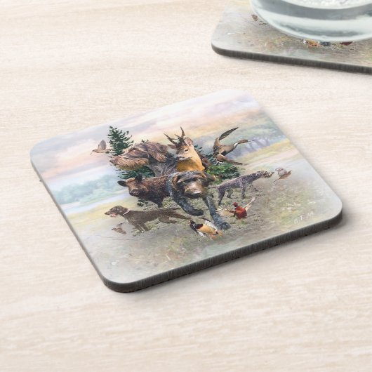 German Wirehaire Pointer Bier Onderzetter (Linkerzijde)