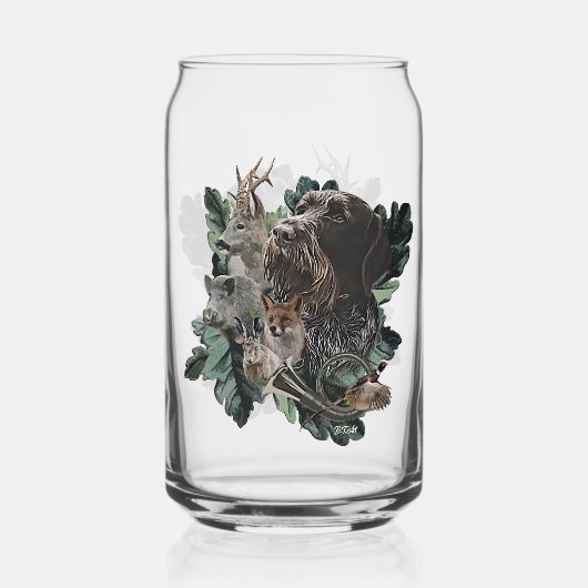 German Wirehaire Pointer Blikvorm Glas (Achterkant)
