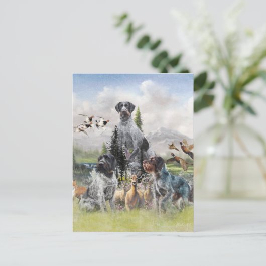 German Wirehaire Pointer Briefkaart (Staand voorkant)