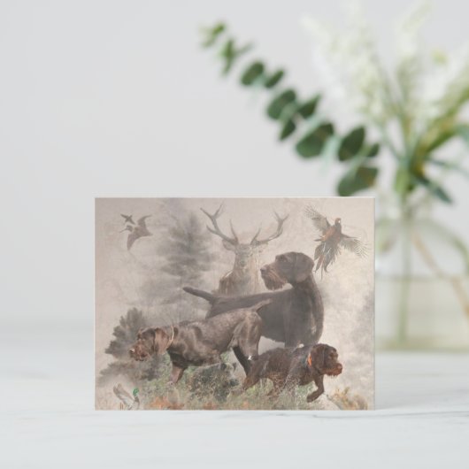 German Wirehaire Pointer Briefkaart (Staand voorkant)