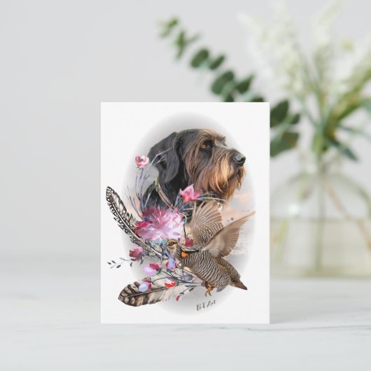German Wirehaire Pointer Briefkaart (Staand voorkant)