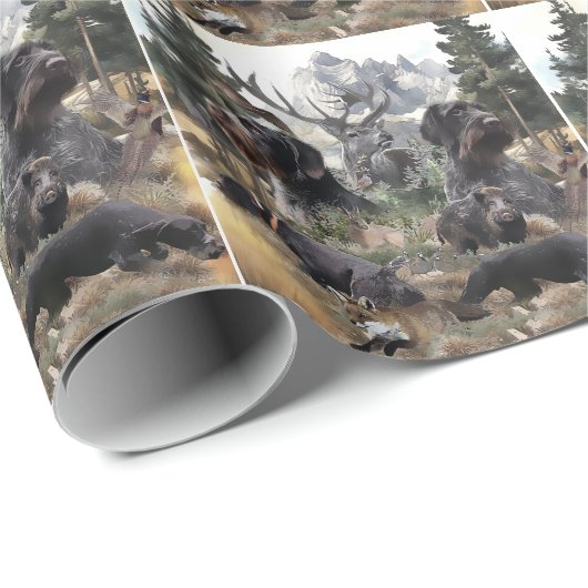 German Wirehaire Pointer Cadeaupapier (Rol Hoek)