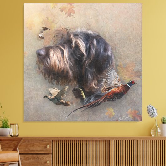 German Wirehaire Pointer Canvas Afdruk (Insitu (Woonkamer))