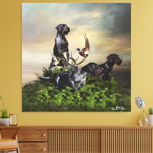 German Wirehaire Pointer Canvas Afdruk (Insitu (Woonkamer))