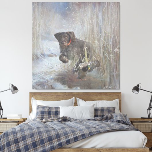 German Wirehaire Pointer Canvas Afdruk (Insitu (Slaapkamer))