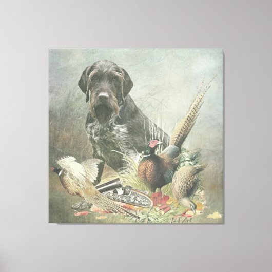 German Wirehaire Pointer Canvas Afdruk (Voorkant)