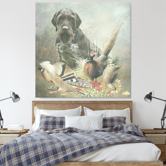 German Wirehaire Pointer Canvas Afdruk (Insitu (Slaapkamer))