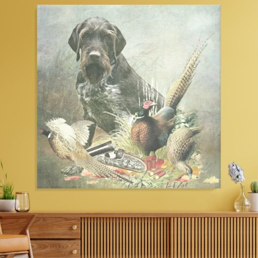 German Wirehaire Pointer Canvas Afdruk (Insitu (Woonkamer))