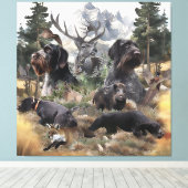 German Wirehaire Pointer Canvas Afdruk (Insitu (Houten vloer))