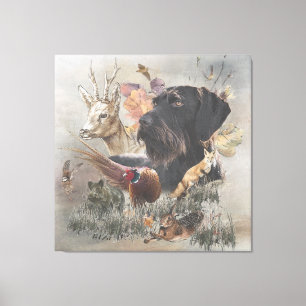 German Wirehaire Pointer Canvas Afdruk
