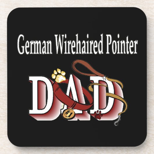 German Wirehaire Pointer Dad Bier Onderzetter (Voorkant)