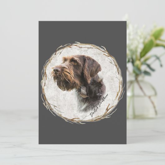 German Wirehaire Pointer Feestdagenkaart (Staand voorkant)