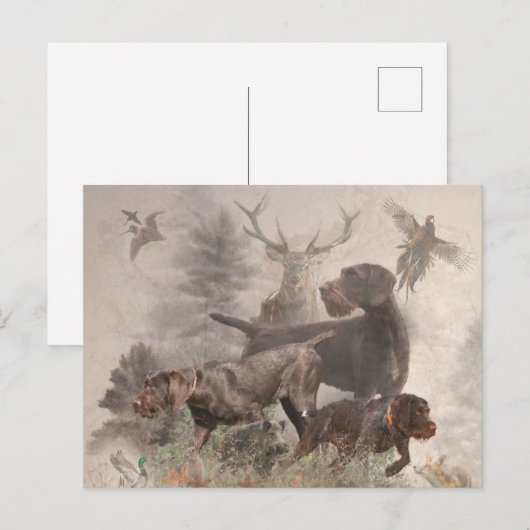 German Wirehaire Pointer Feestdagenkaart (Voorkant / Achterkant)