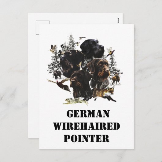 German Wirehaire Pointer Feestdagenkaart (Voorkant / Achterkant)