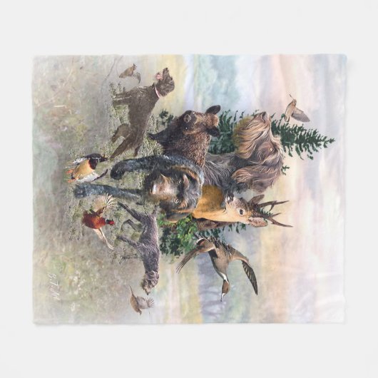 German Wirehaire Pointer Fleece Deken (Voorkant (Horizontaal))