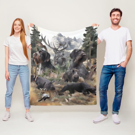 German Wirehaire Pointer Fleece Deken (In situ)