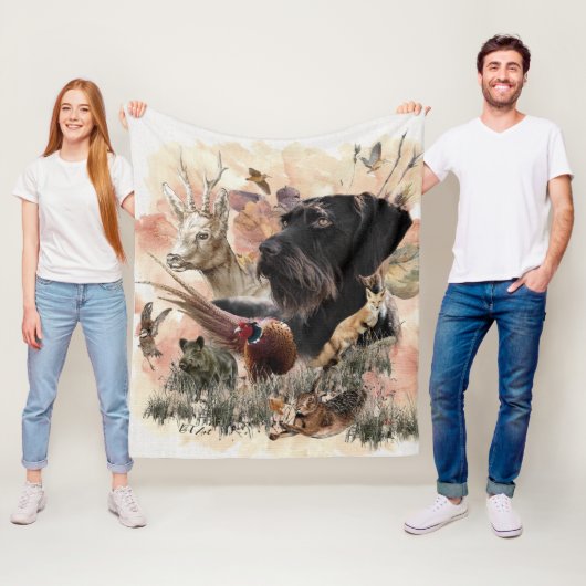 German Wirehaire Pointer Fleece Deken (In situ)