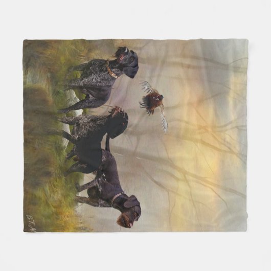 German Wirehaire Pointer Fleece Deken (Voorkant (Horizontaal))