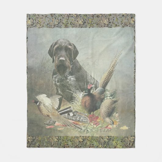 German Wirehaire Pointer Fleece Deken (Voorkant)
