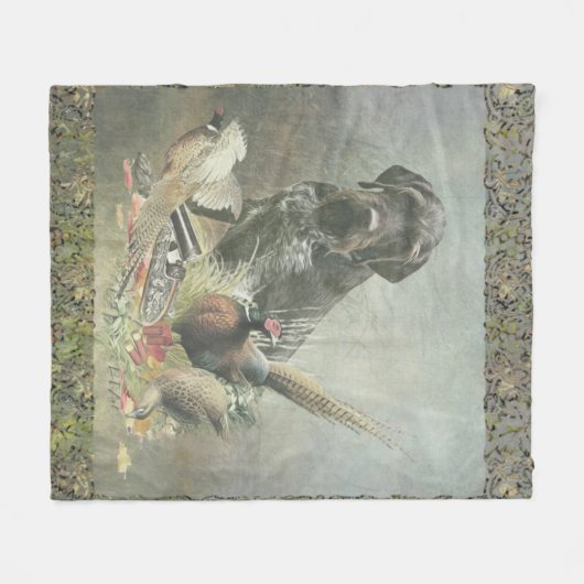 German Wirehaire Pointer Fleece Deken (Voorkant (Horizontaal))