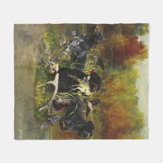 German Wirehaire Pointer Fleece Deken (Voorkant (Horizontaal))