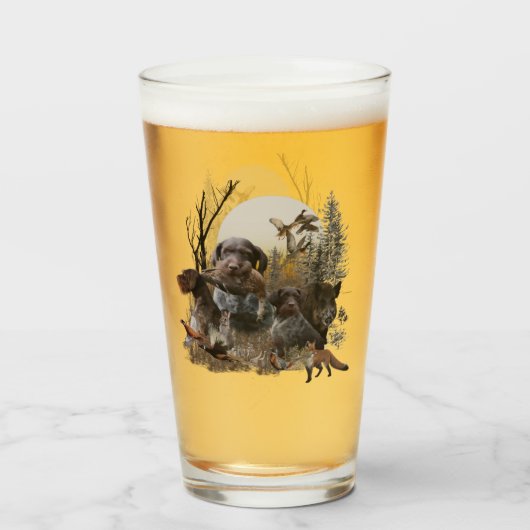 German Wirehaire Pointer Glas (Achterkant gevuld)