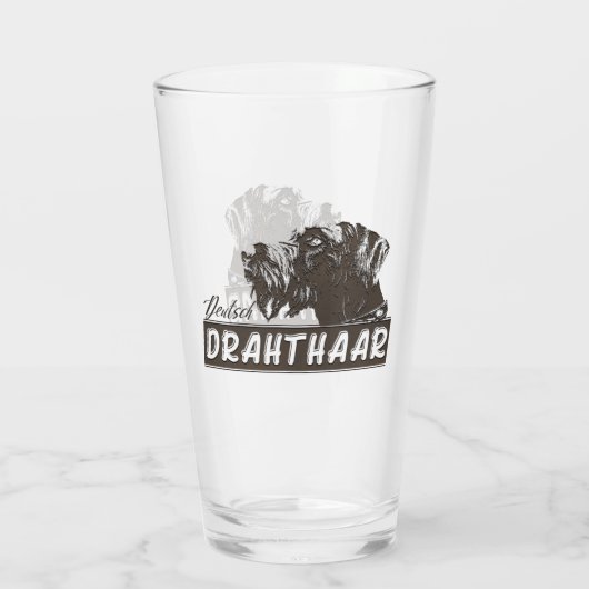 German Wirehaire Pointer Glas (Achterkant)