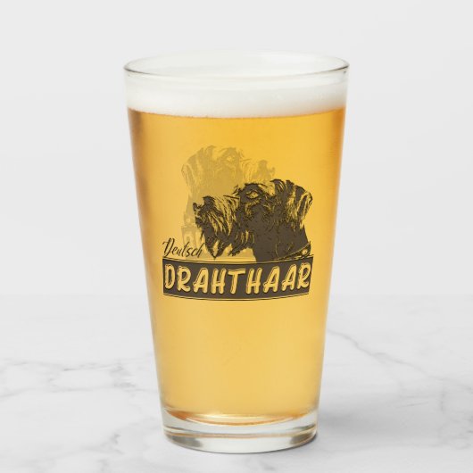 German Wirehaire Pointer Glas (Achterkant gevuld)