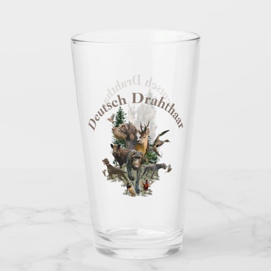 German Wirehaire Pointer Glas (Achterkant)