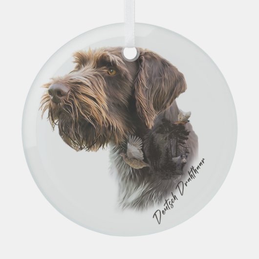 German Wirehaire Pointer Glas Ornament (Voorkant)